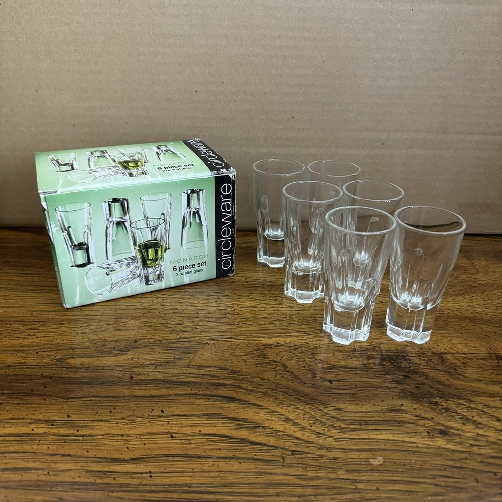 Circleware Monarch 6 Piece Set 2 oz. Shot Glasses Barware‎ Made in Italy